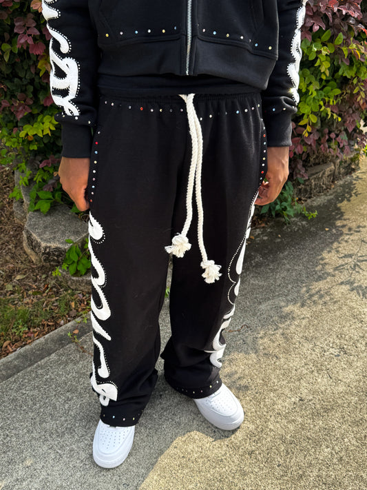 BLACK Yin&Yang SWEATPANTS