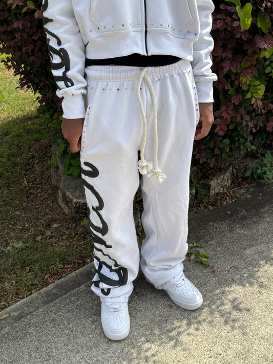 WHITE Yin&Yang SWEATPANTS
