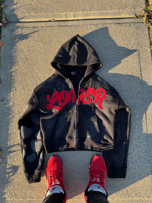 “LONER” VISIONS CROPPED ZIPUP