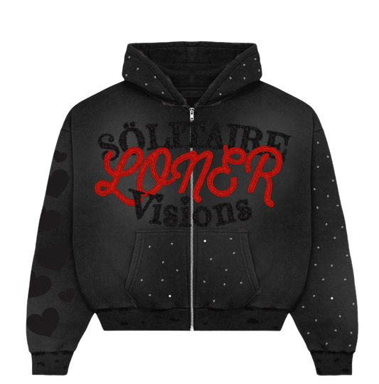 “LONER” VISIONS CROPPED ZIPUP